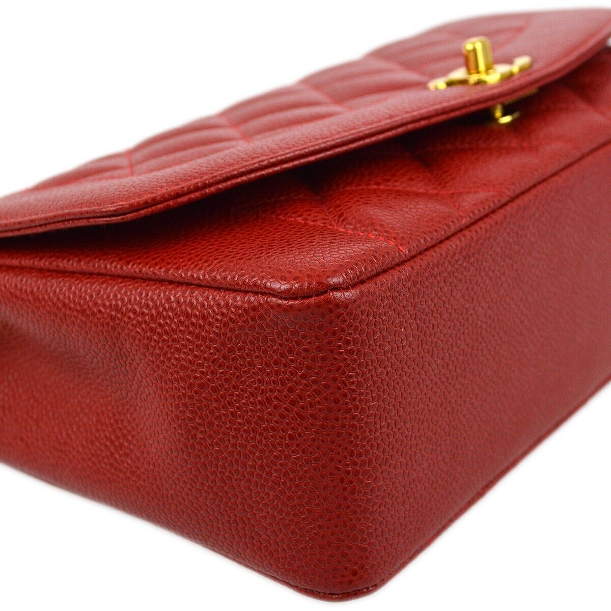 Chanel Red Caviar Medium Diana Shoulder