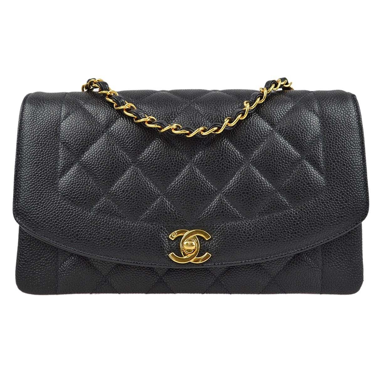 Chanel Black Caviar Medium Diana