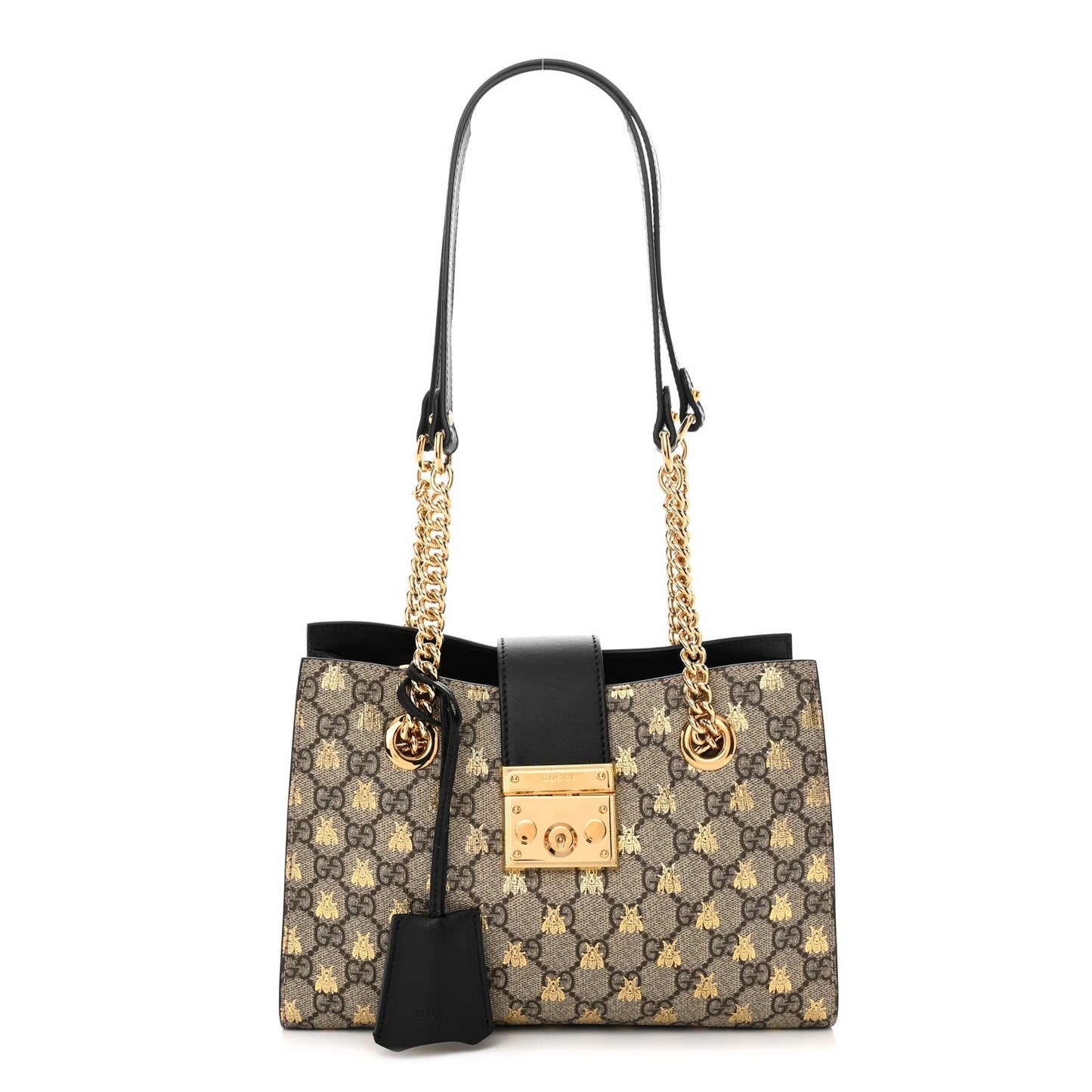 Gucci Gg Supreme Bees Small Padlock Tote