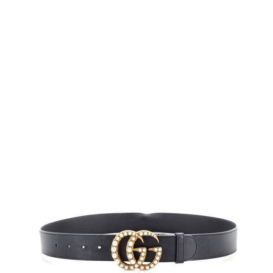 Gucci Pearly Gg Marmont Belt Leather