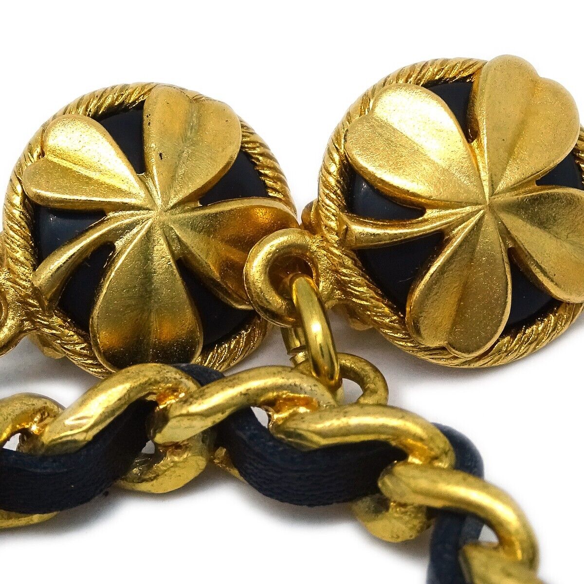 Chanel Hoop Dangle Earrings Clip-On Gold