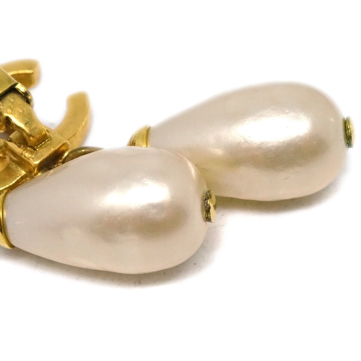 Chanel Artificial Pearl Dangle Earrings