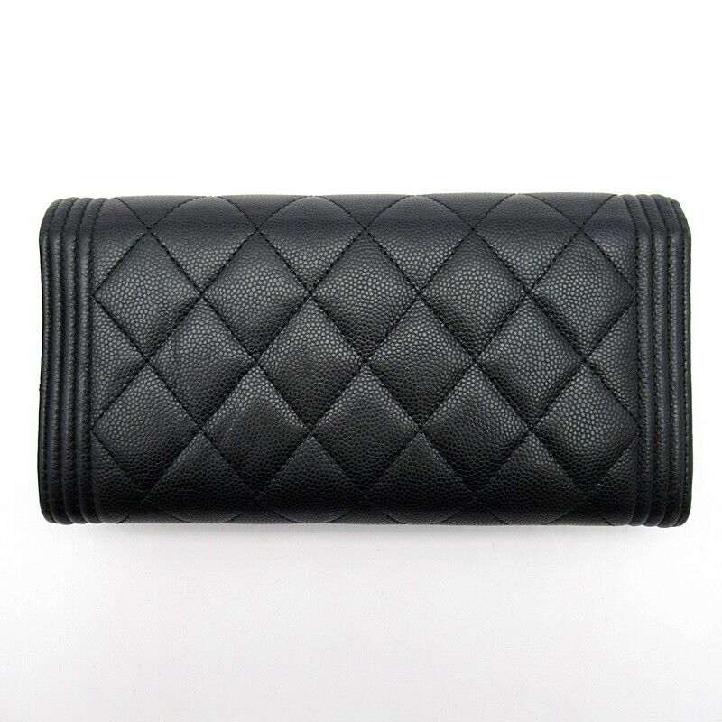 Chanel Boy Zipper Long Wallet Caviar