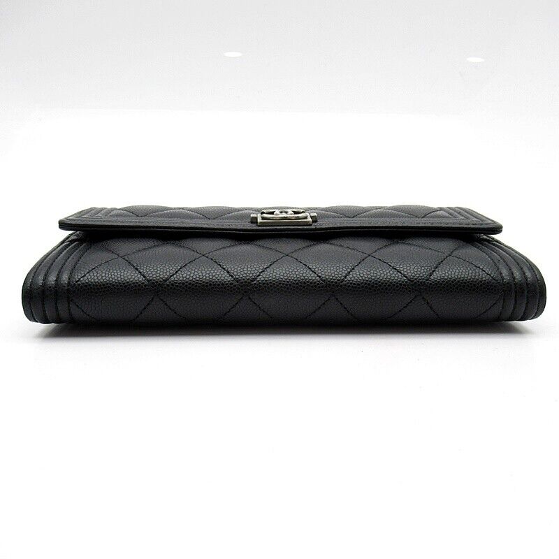 Chanel Boy Zipper Long Wallet Caviar