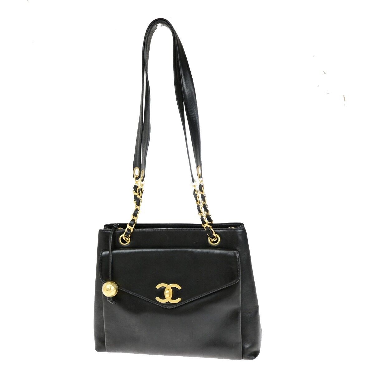 Chanel Cc Logo Chain Shoulder Tote Bag