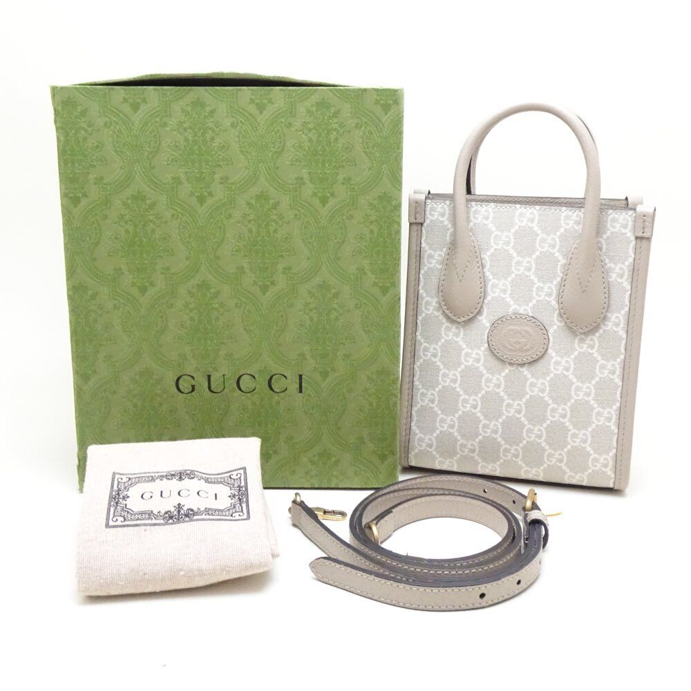 Gucci 2Way Bag Mini Tote Leather/ Gg