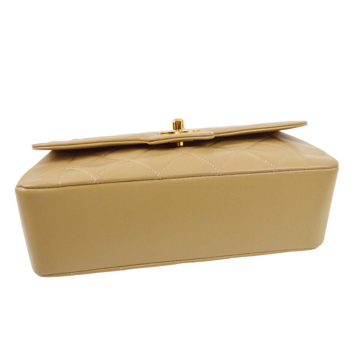 Chanel Beige Lambskin Single Flap