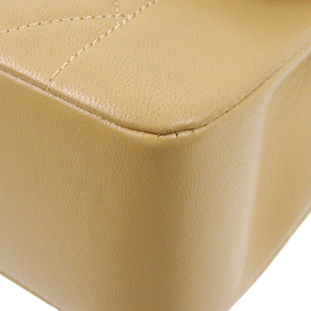 Chanel Beige Lambskin Single Flap