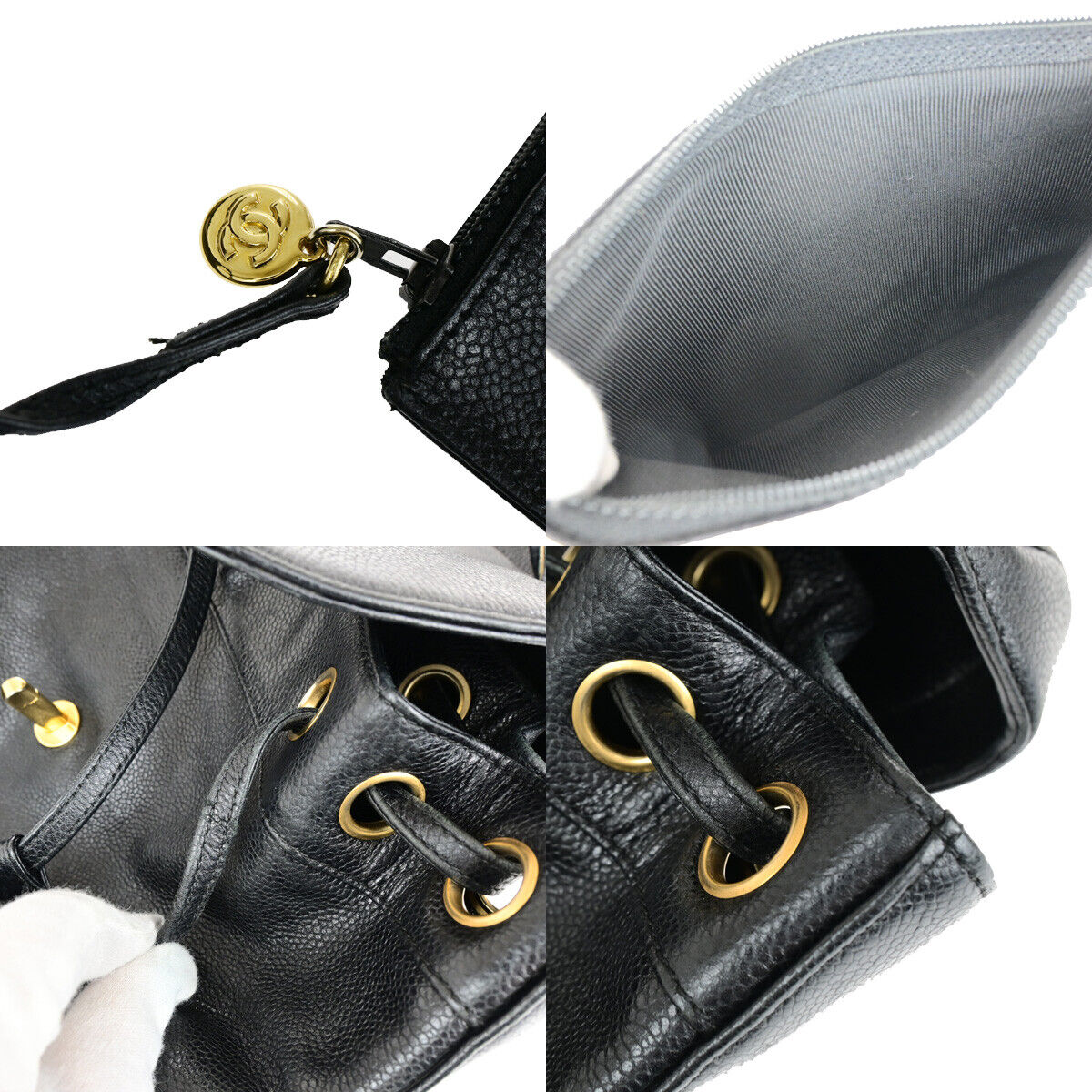 Chanel Triple Cc Logo Chain Backpack Bag