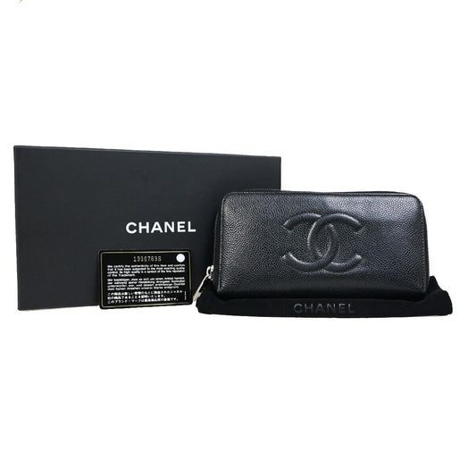 Chanel Cc Long Zip Around Wallet Purse