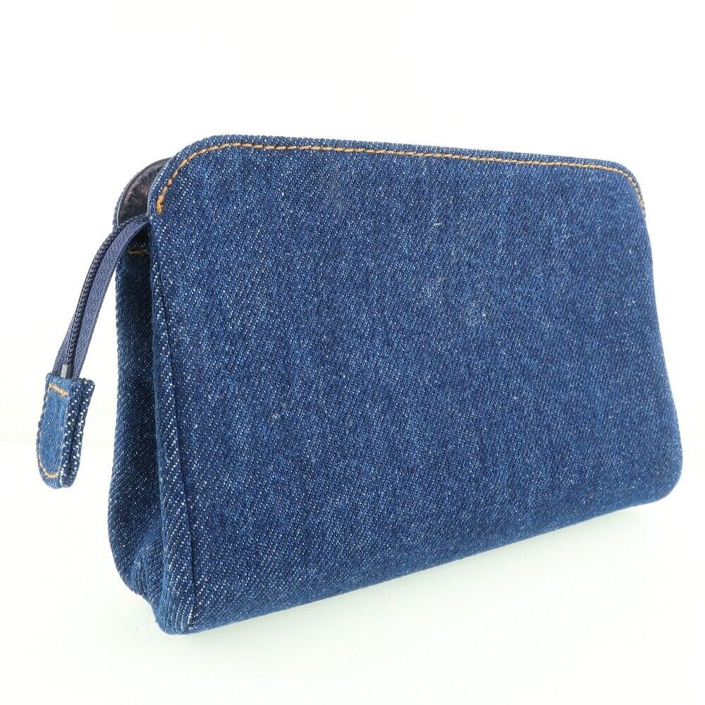 Chanel Cosmetic Porch Pouch Blue Denim