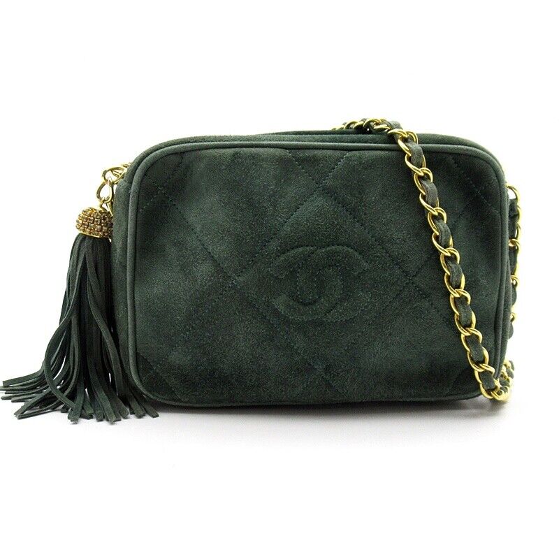 Chanel Fringe Chainshoulder Bag Suede