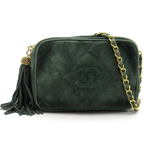 Chanel Fringe Chainshoulder Bag Suede