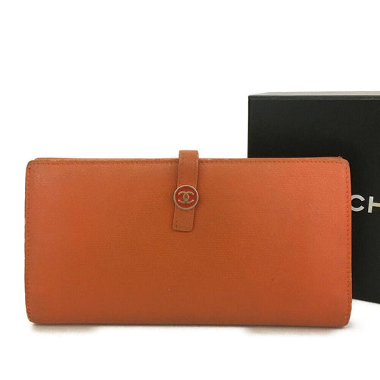 Chanel Coco Button Leather Long Bifold