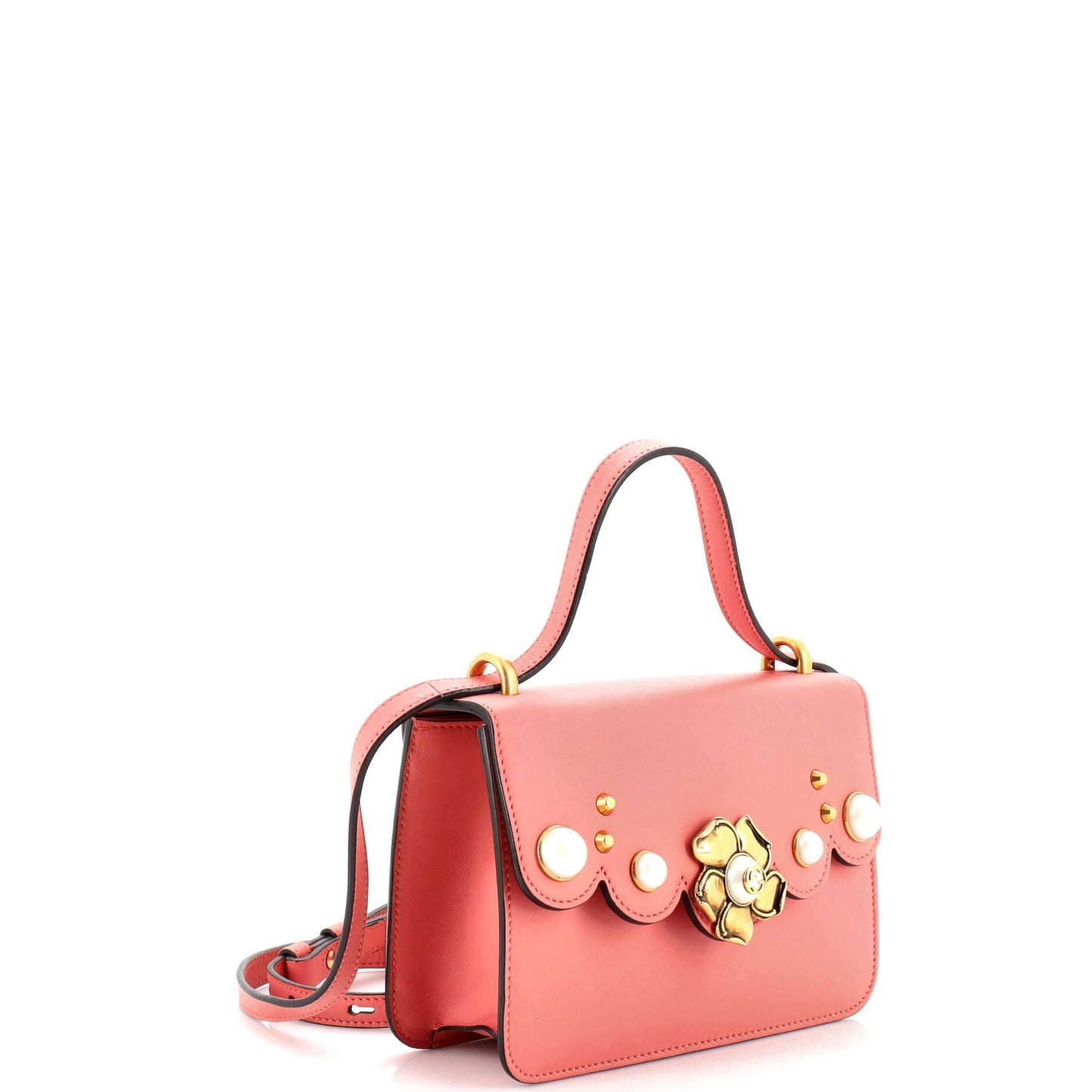 Gucci Pearly Peony Shoulder Bag Leather
