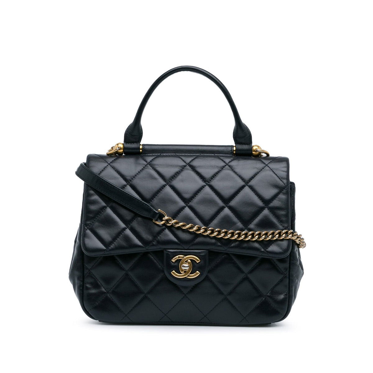 Chanel Small Lambskin Gold Bar Top