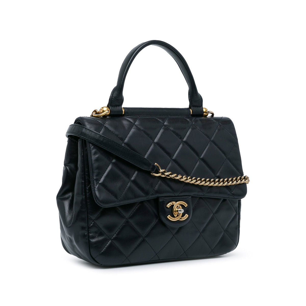 Chanel Small Lambskin Gold Bar Top