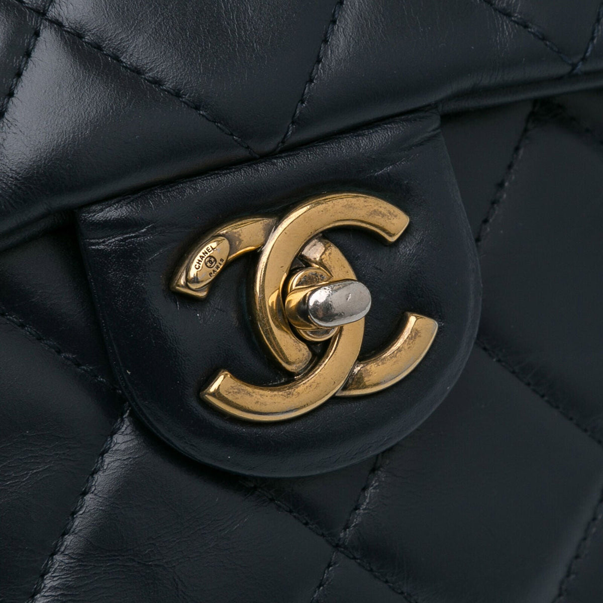 Chanel Small Lambskin Gold Bar Top