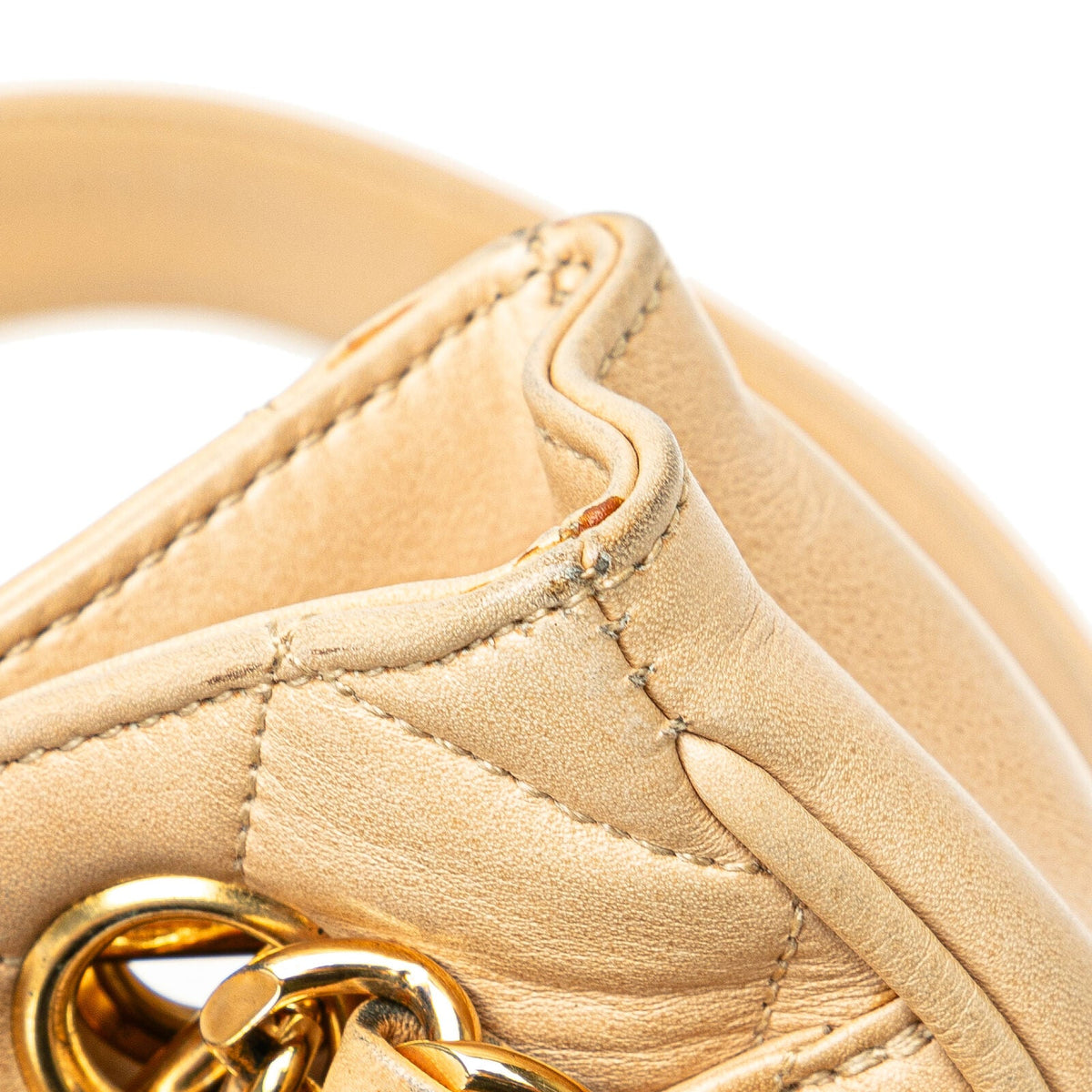Chanel Quilted Lambskin Brown Beige