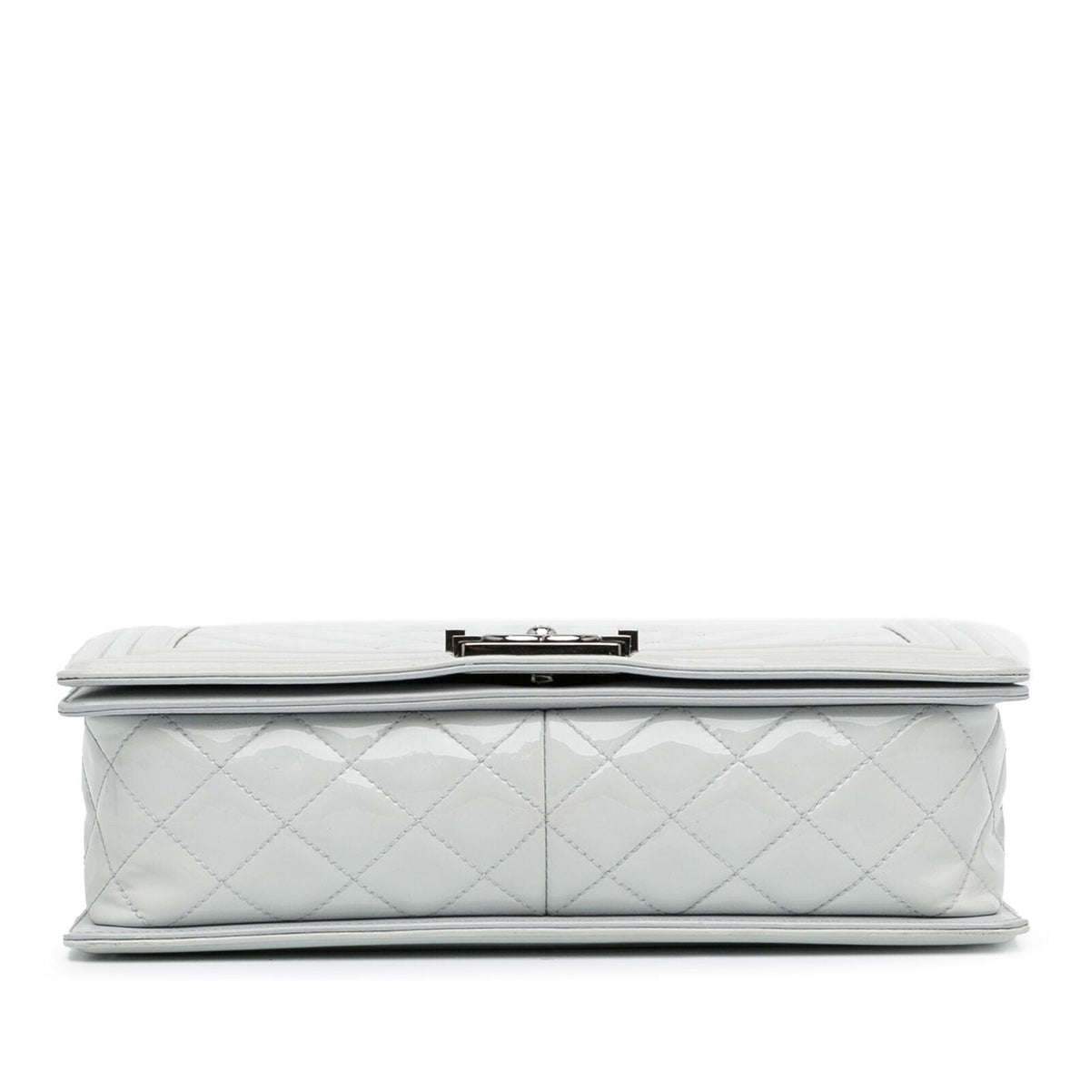 Chanel Medium Patent Boy Flap White