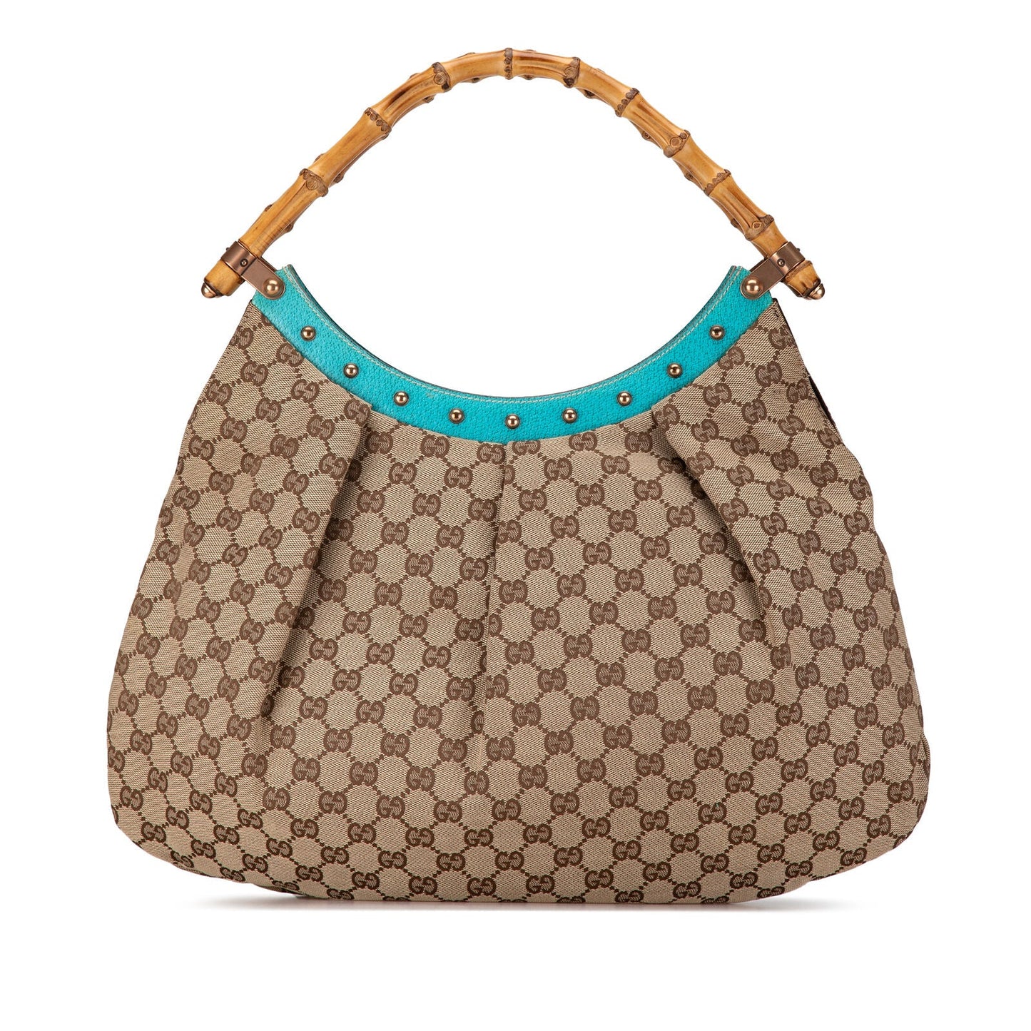 Gucci Gg Bamboo Studded Hobo Brown