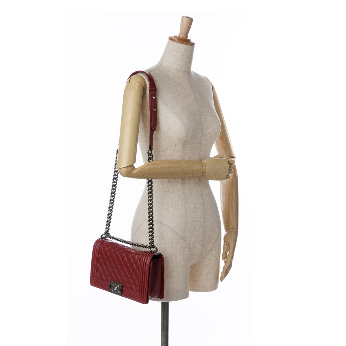 Chanel Medium Lambskin Boy Flap Red