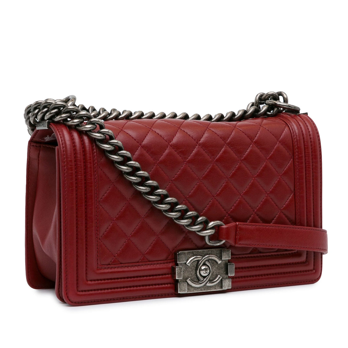Chanel Medium Lambskin Boy Flap Red