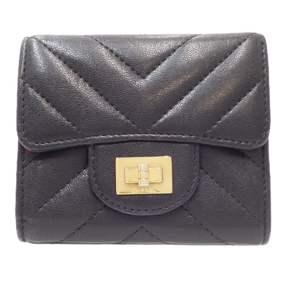 Chanel Small Wallet Leather V-Stitch