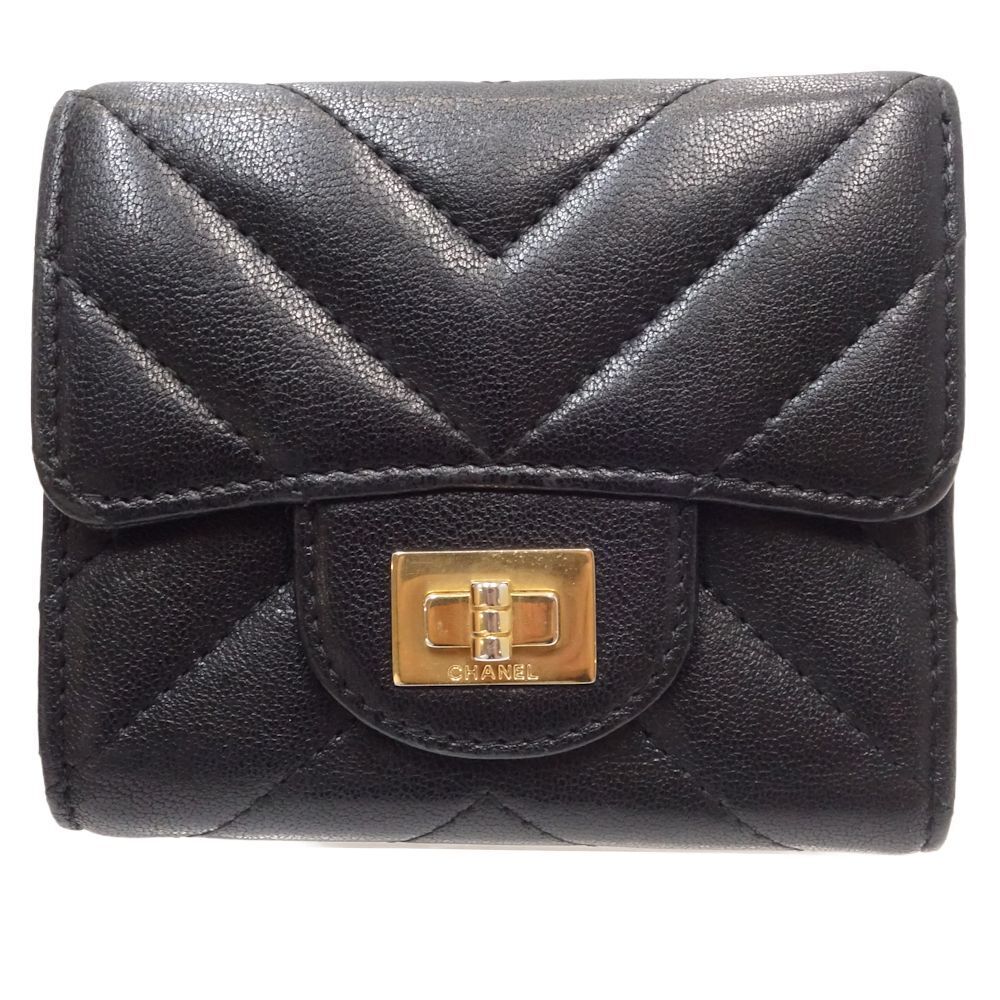 Chanel Small Wallet Leather V-Stitch
