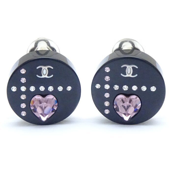 Chanel Coco Heart Plastic Earrings 04A