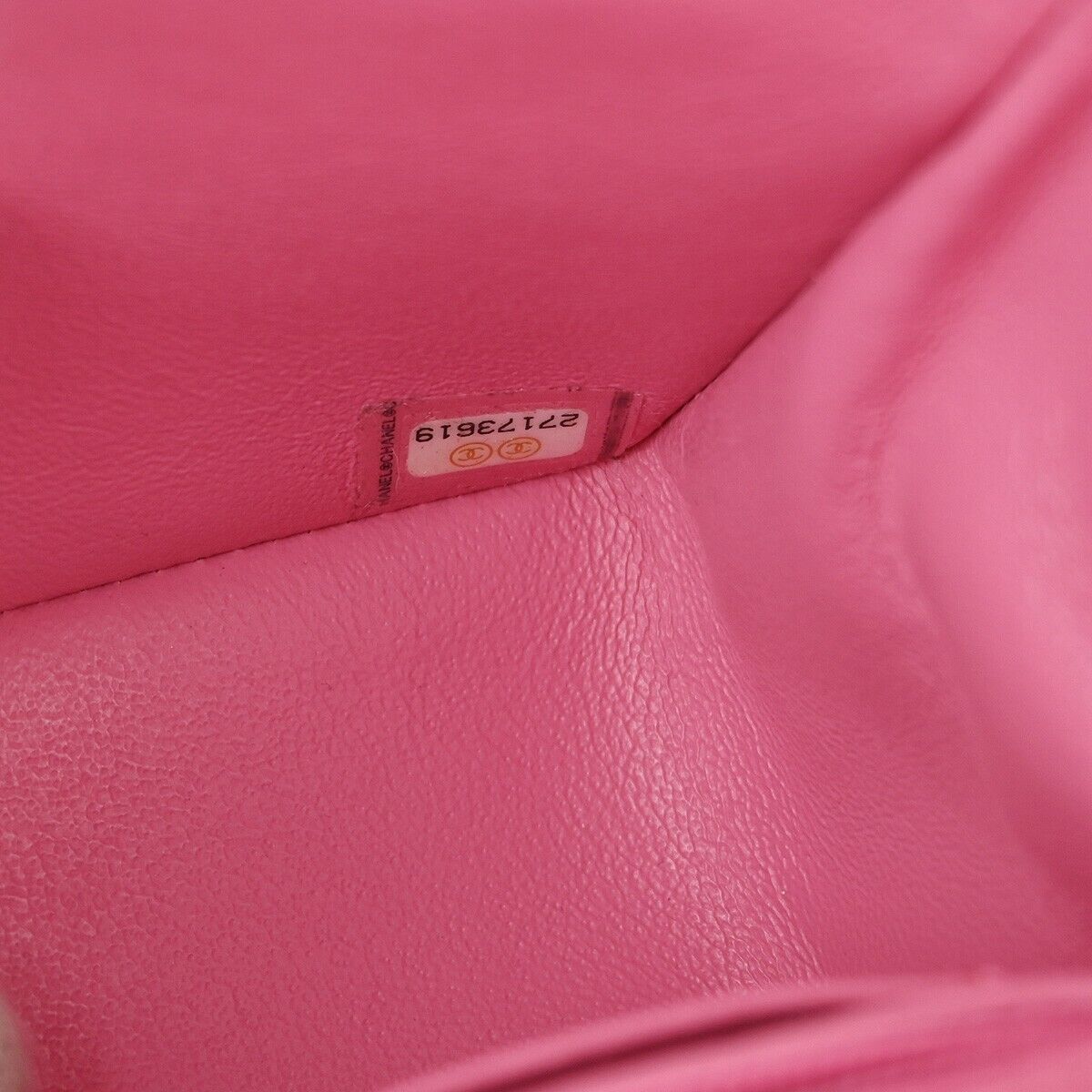 Chanel Pink Lambskin V Stitch Single