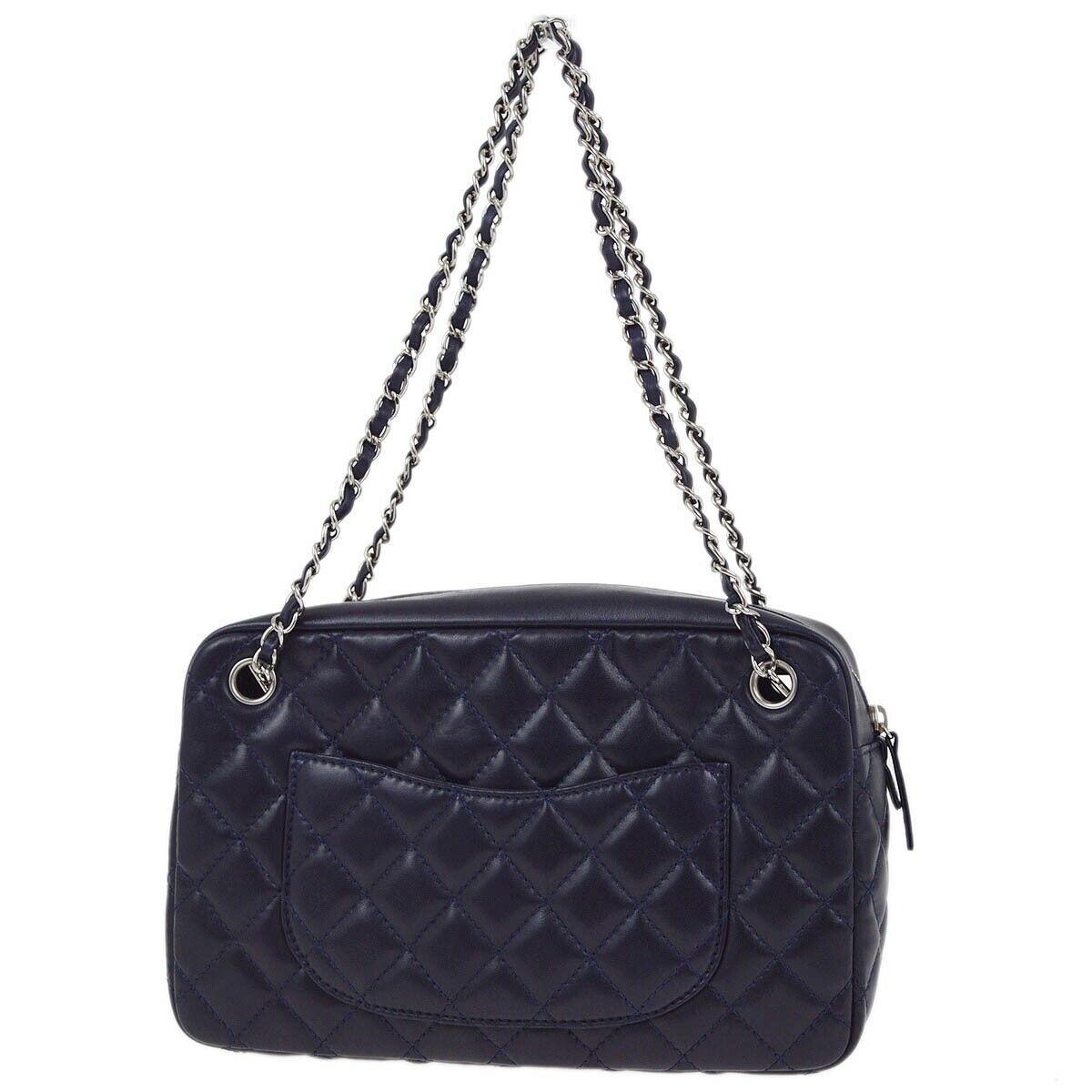Chanel Navy Lambskin Chain Shoulder Bag