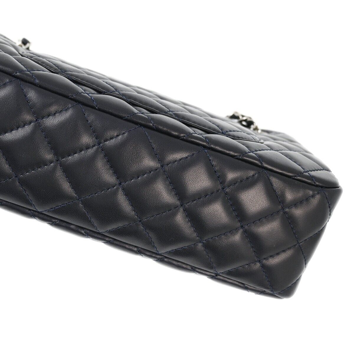 Chanel Navy Lambskin Chain Shoulder Bag