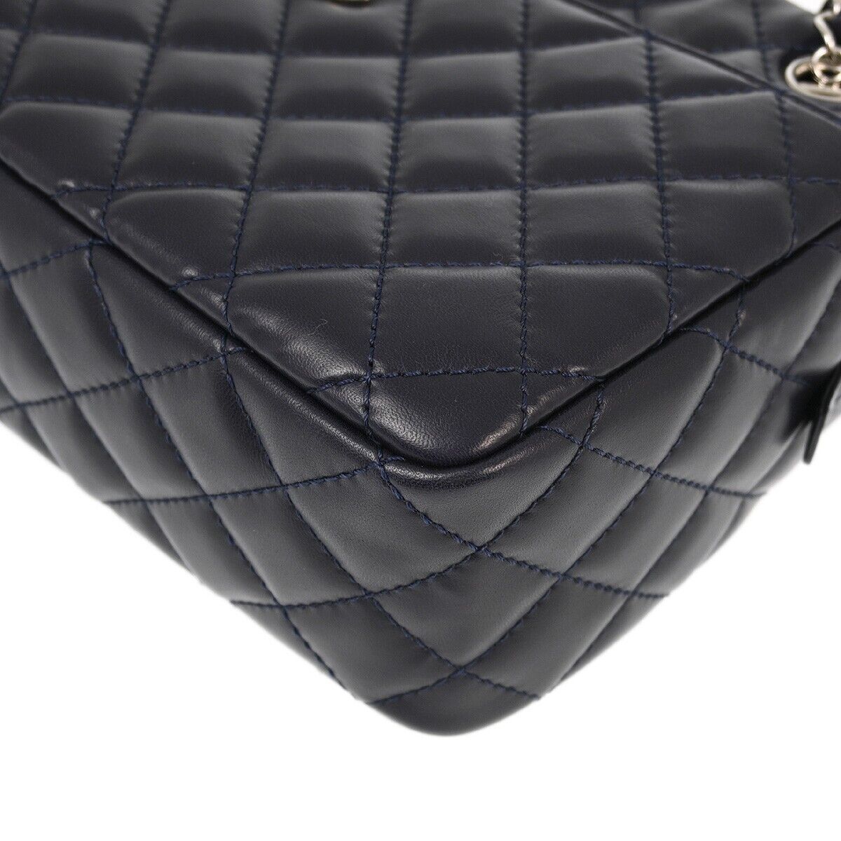 Chanel Navy Lambskin Chain Shoulder Bag