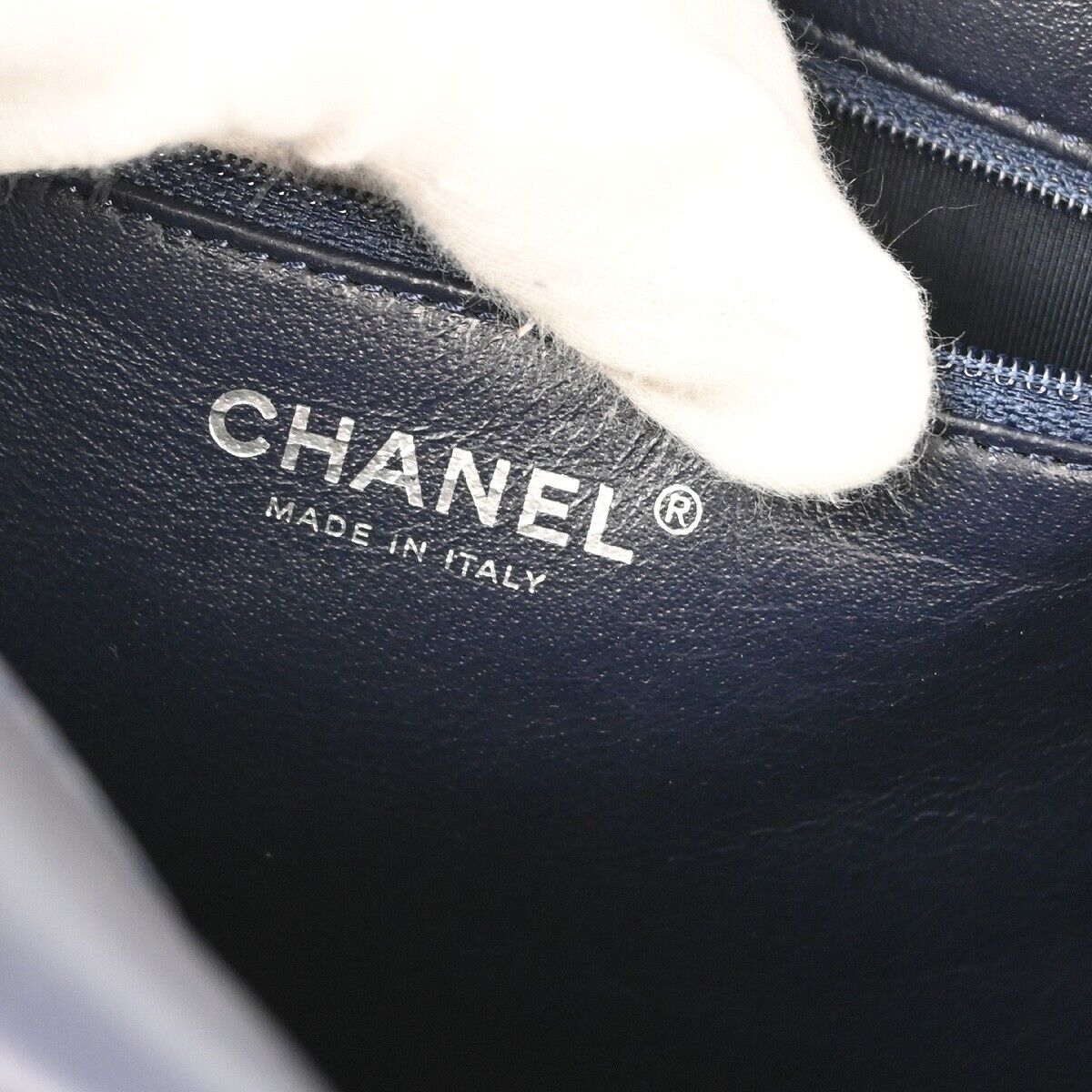 Chanel Navy Lambskin Chain Shoulder Bag