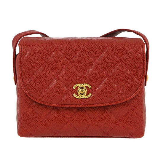 Chanel Red Caviar Shoulder Bag