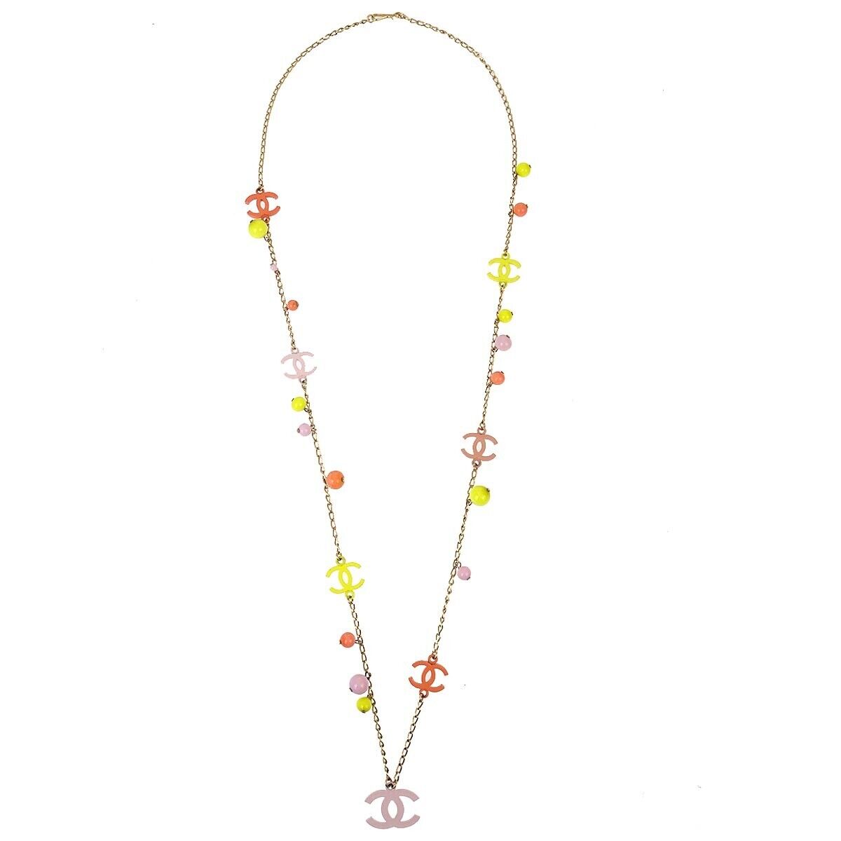 Chanel Gold Cc Pendant Necklace 03S