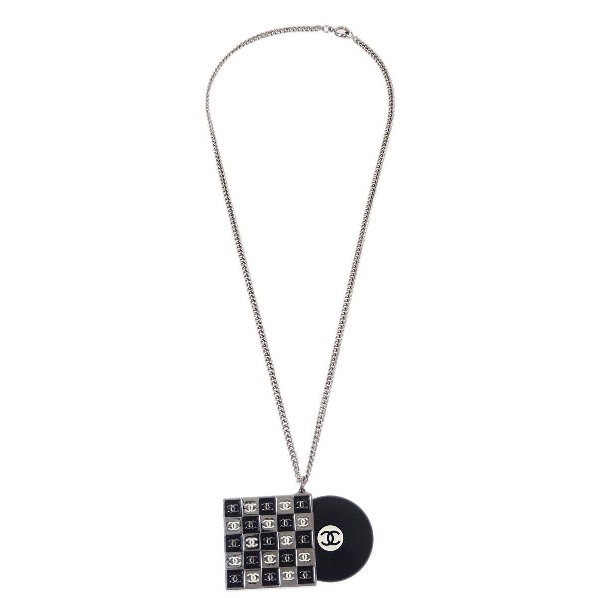 Chanel Record Silver Chain Pendant