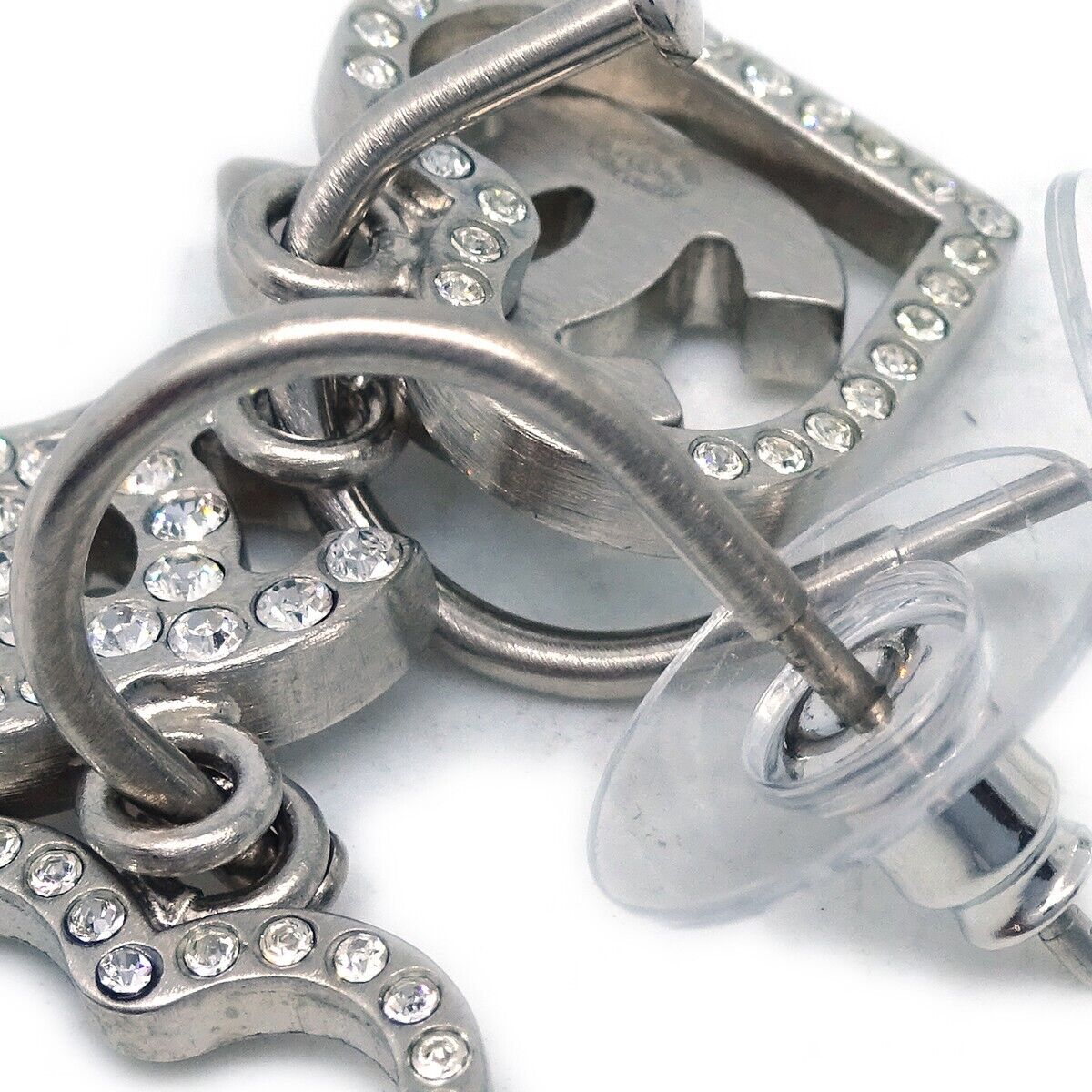 Chanel Heart Dangle Piercing Earrings
