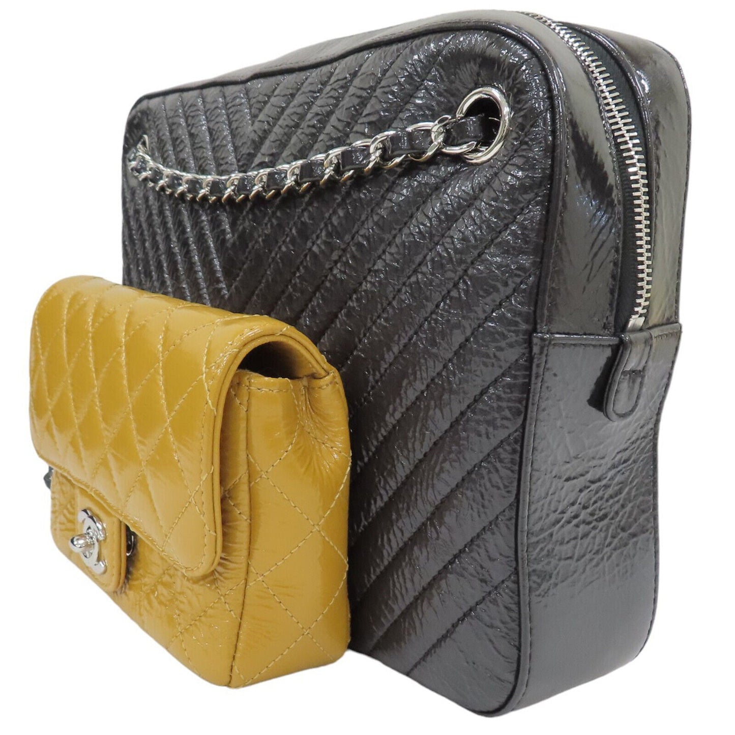 Chanel Grey Yellow Double Camera