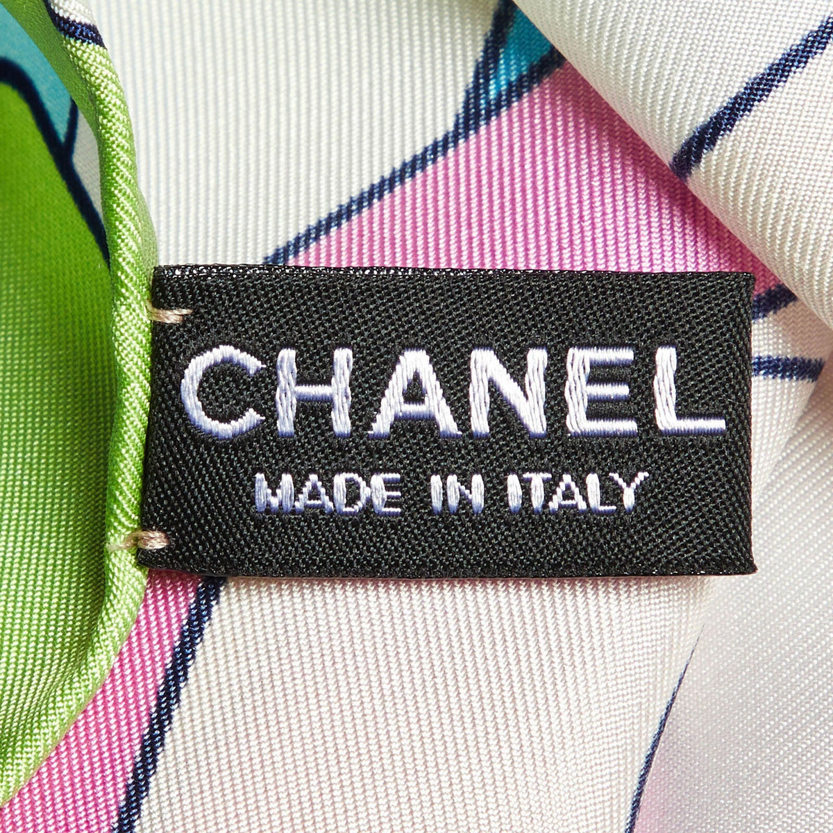 Chanel Multicolor Camellia Cc Print Silk