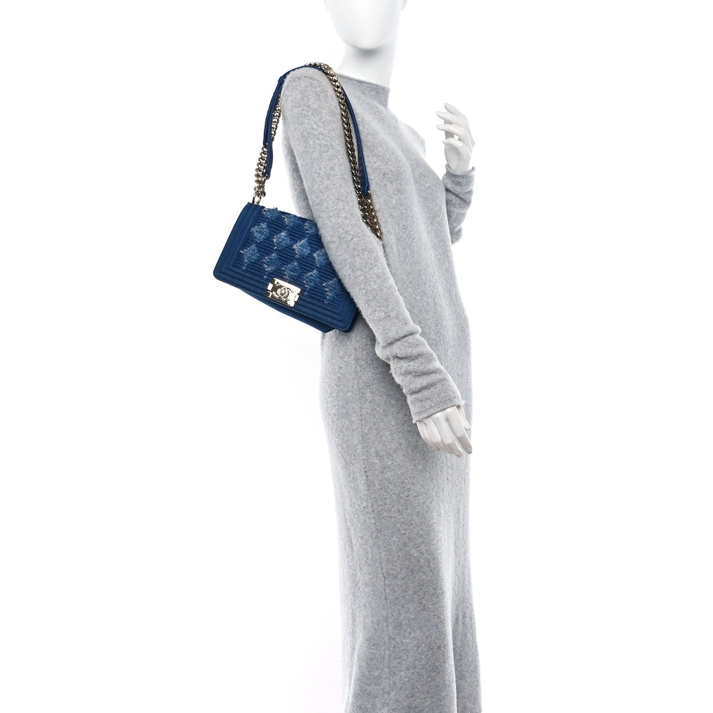 Chanel Denim Pleated Medium Boy Flap
