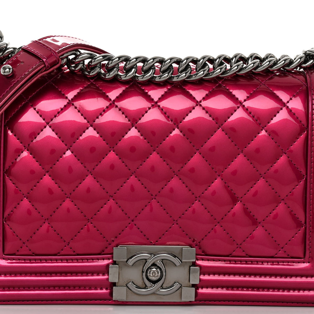 Chanel Metallic Patent Calfskin Quilted