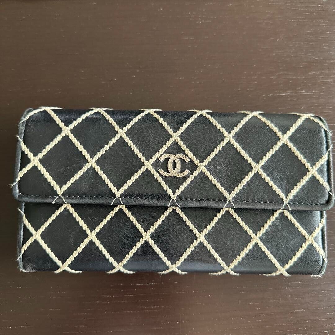 Chanel Long Wallet Wildstitch Coco Mark