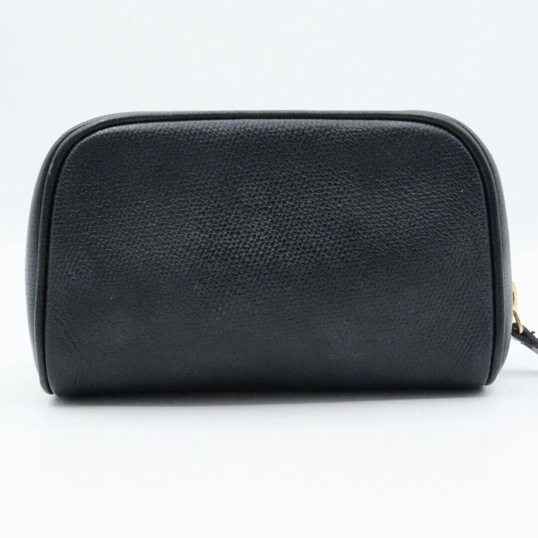 Chanel Coco Button Leather Black Pouch