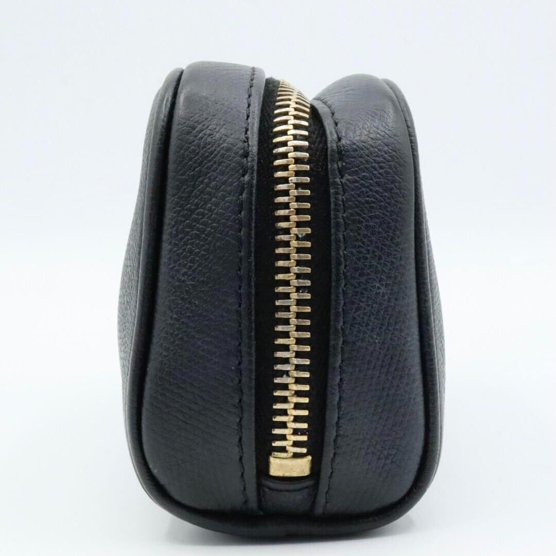 Chanel Coco Button Leather Black Pouch