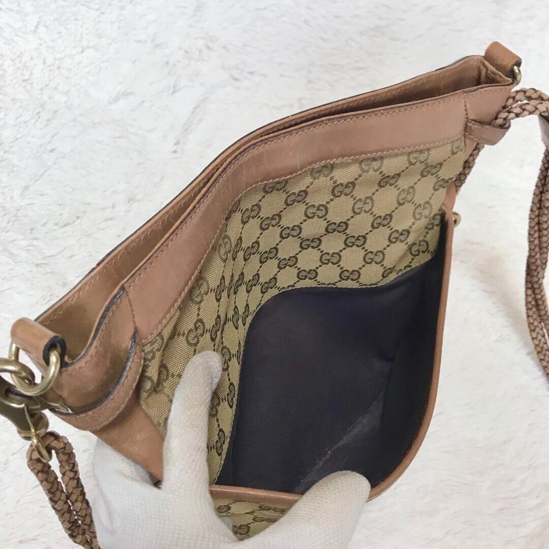 Rare Gucci Gg Shoulder Bag Leather