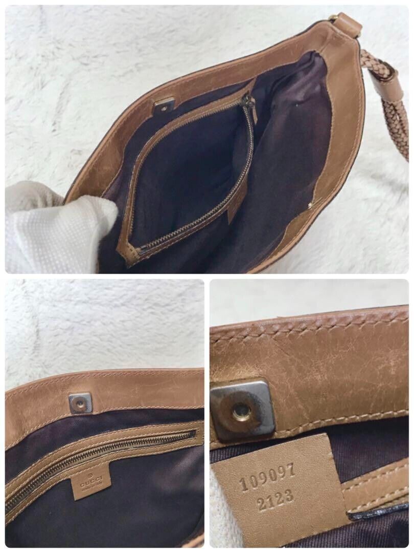 Rare Gucci Gg Shoulder Bag Leather