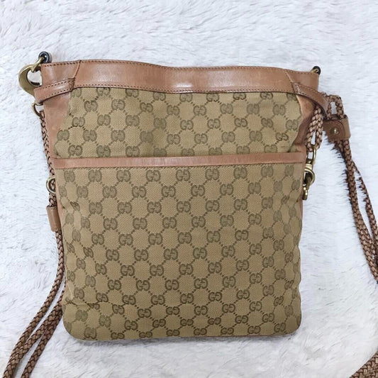 Rare Gucci Gg Shoulder Bag Leather