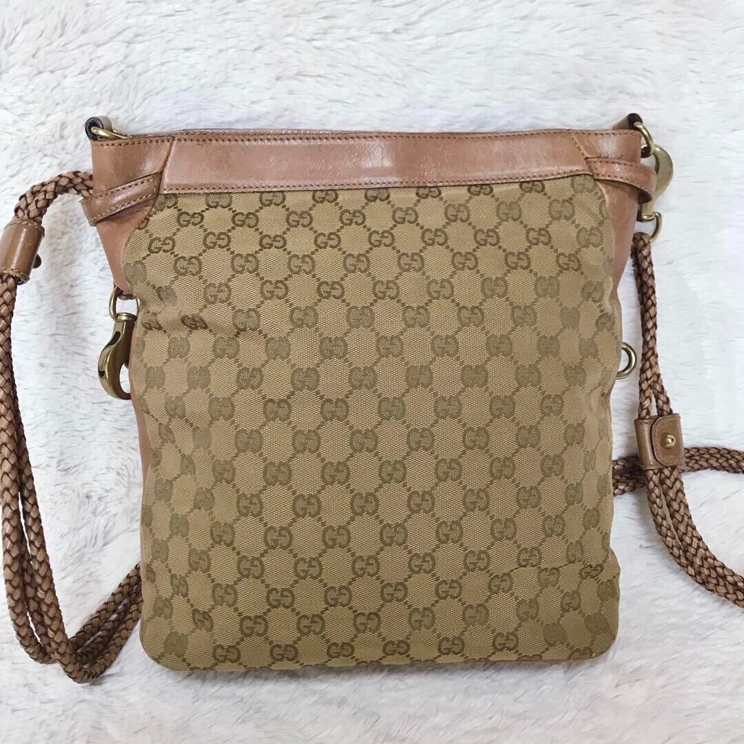 Rare Gucci Gg Shoulder Bag Leather